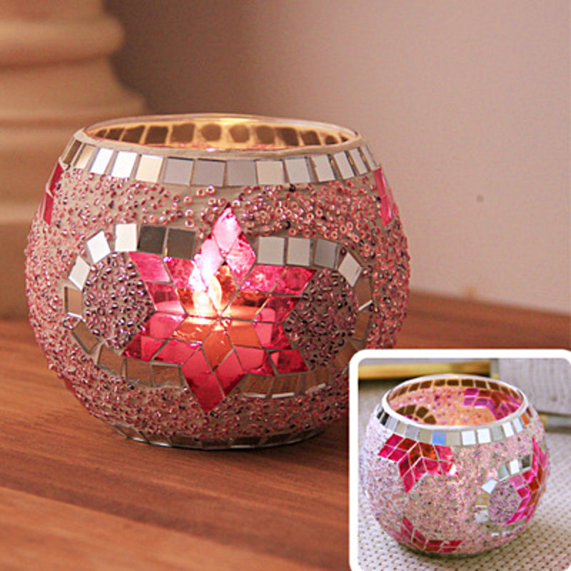 Junips | European Retro Glass Mosaic Tealight Holder