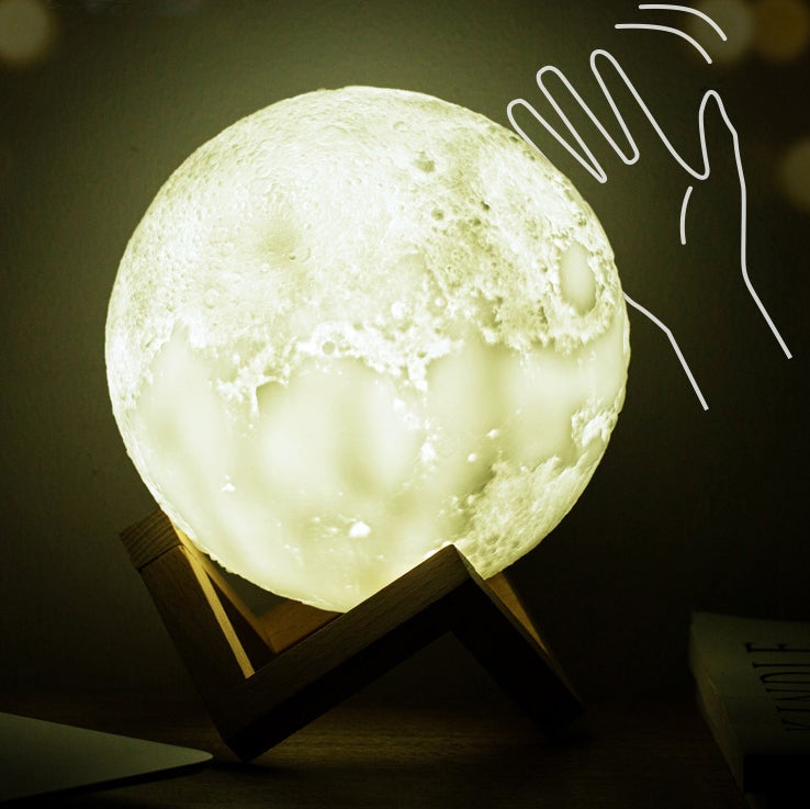 Junips | Creative Mini Rechargeable 3D Printed Moon 1-Light LED Table Lamp