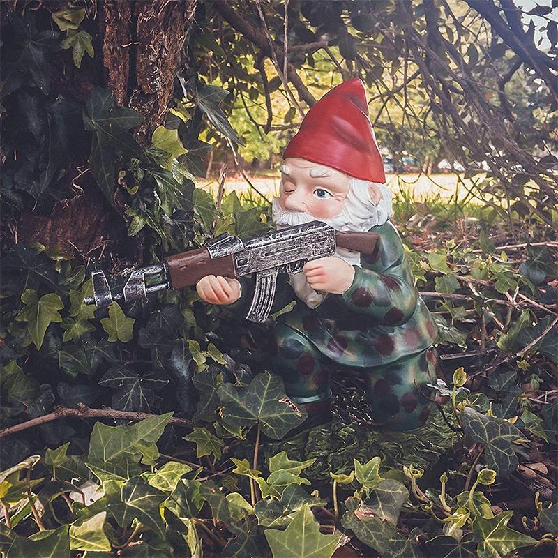Junips | Military Garden Gnome with Camouflage Uniform