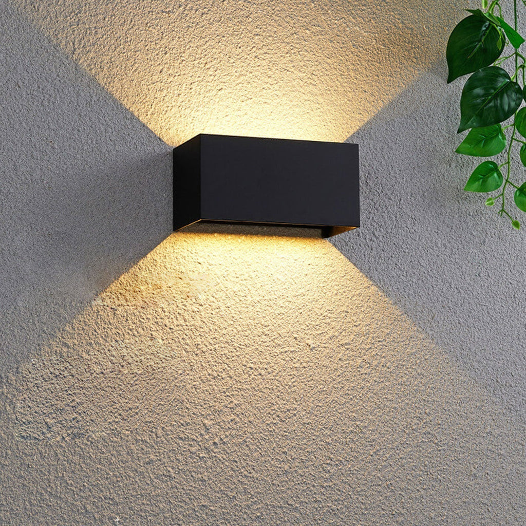 Junips | Modern waterproof rectangular LED wall light for outdoor use with up and down lighting