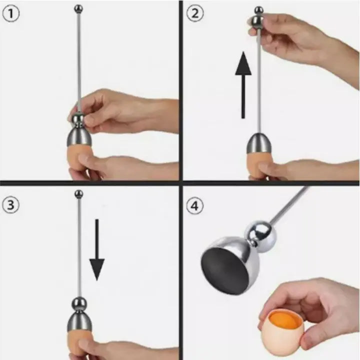 Junips | Stainless Steel Egg Opener – Precise Opening with Tapping Effect