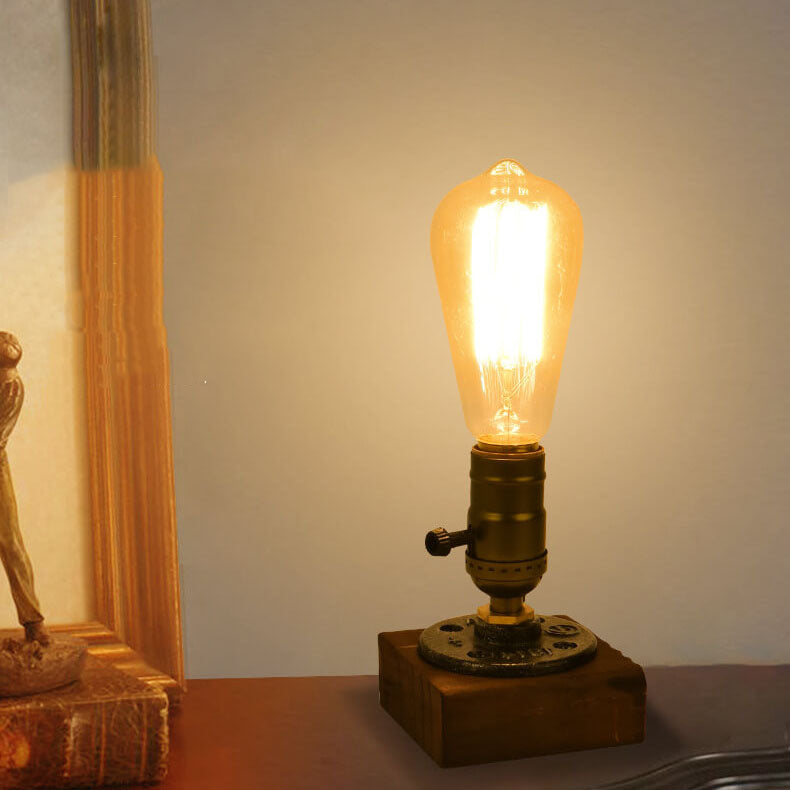 Junips | Vintage Industrial Iron Light Bulb 1-Light Table Lamp
