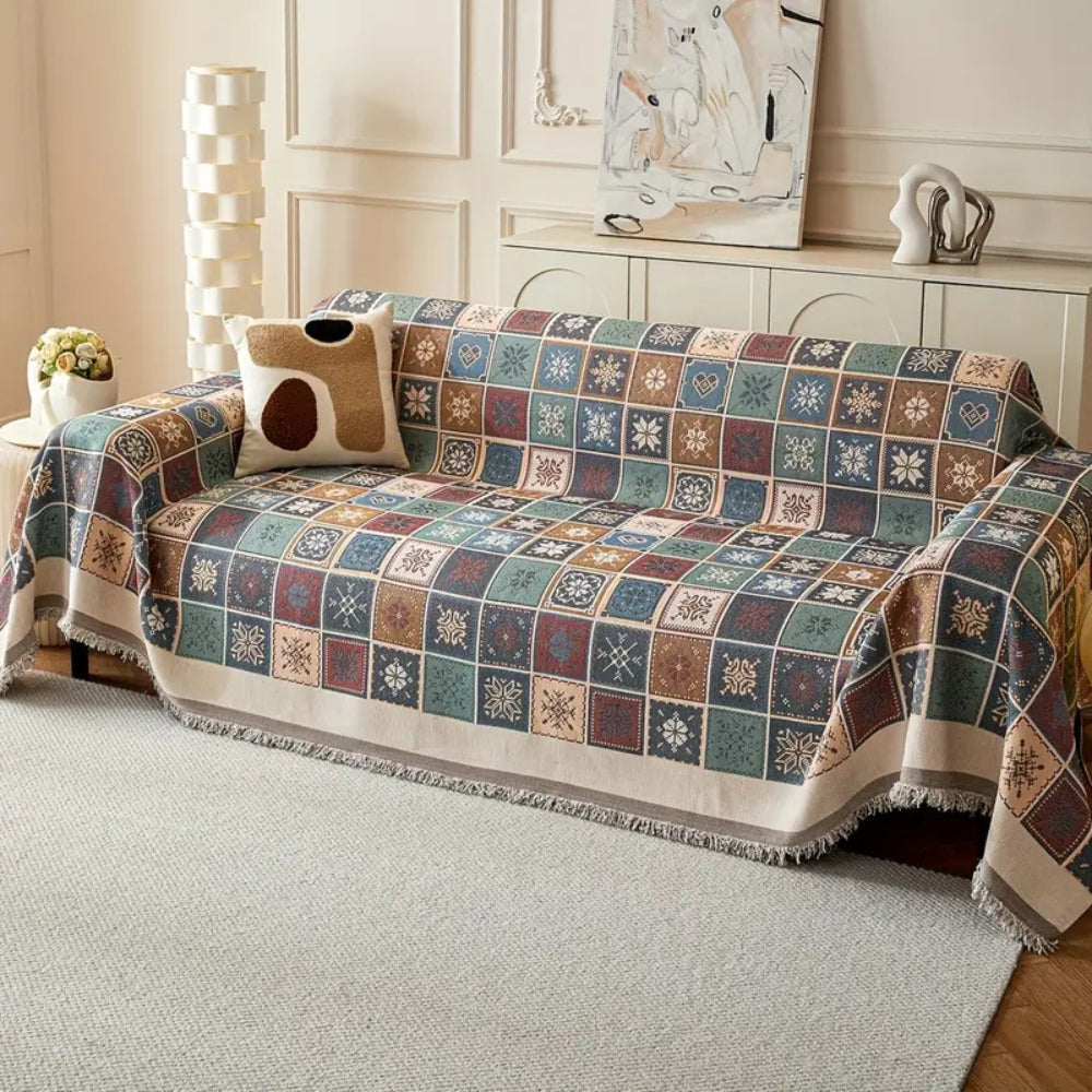 Junips | Geneva Boho Knitted Sofa Cover