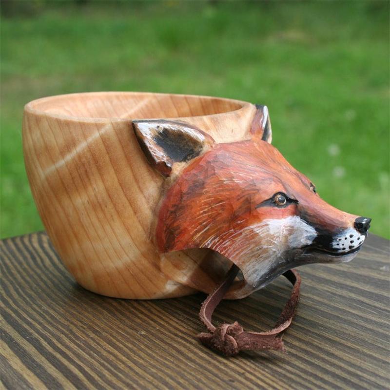 Junips | Hand-carved Animal Head Wooden Cup