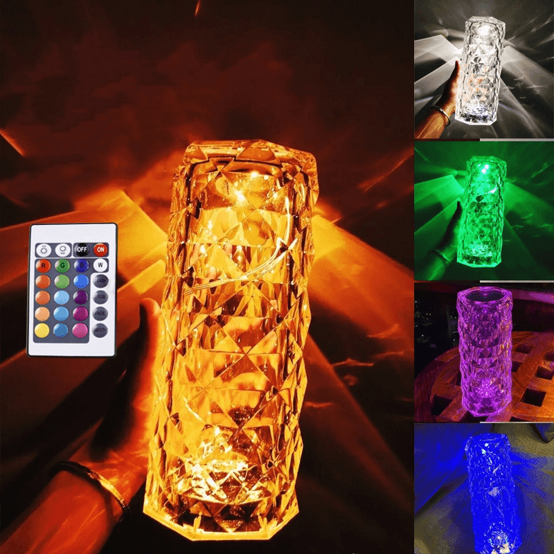 Junips | Rose Rays Crystal Diamond Table Lamp