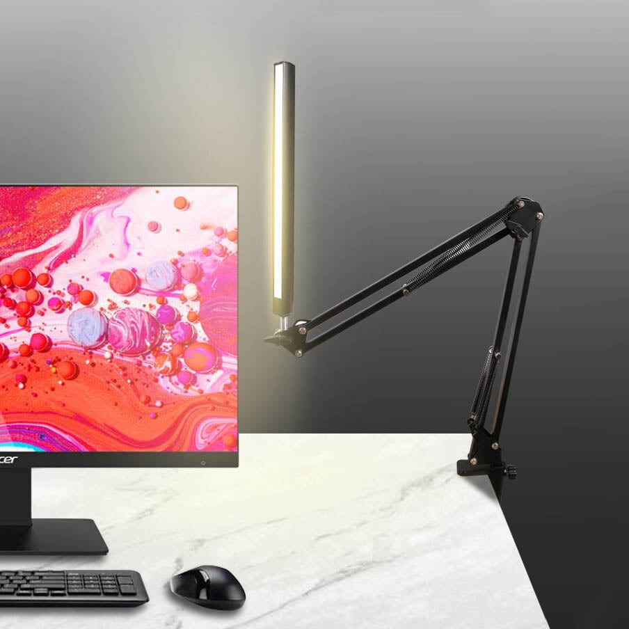 Junips | LED Foldable Long Arm Clip Eye Protection USB Reading Table Lamp
