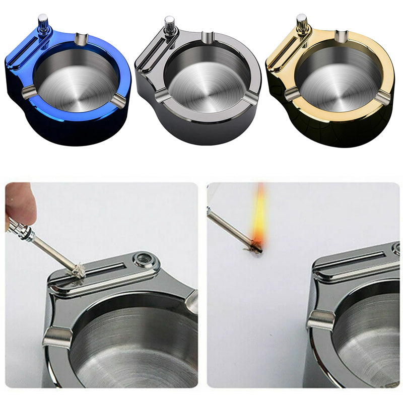 Junips | Retro Metal Ashtray, Cigarette Lighter