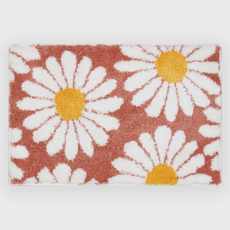 Junips | Feblilac Sweet Daisy Bath Mat, Purple Flower Carpet Bathroom