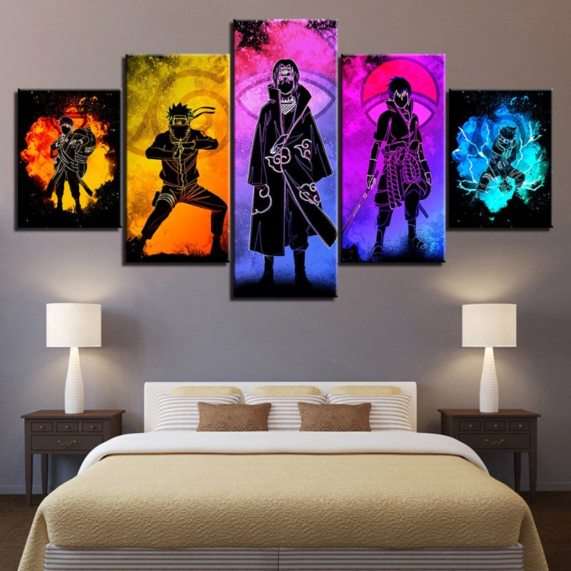 Junips | 5 piece Naruto Anime - canvas wall art painting