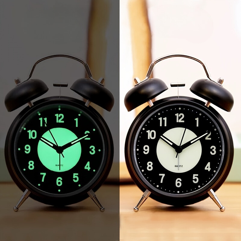 Junips | LuminousTime - Elegant Metal Alarm Clock with Gentle Lighting for Peaceful Mornings and Nights