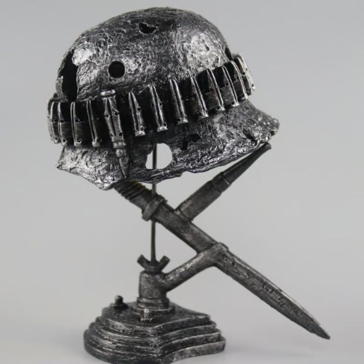 Junips | AntiqueLume | Vintage Steel Helmet Table Lamp – Timeless Historical Home Décor