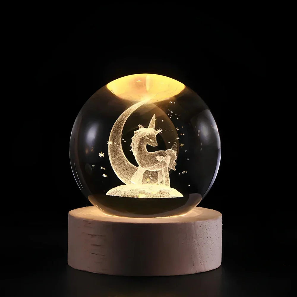 Junips | LED Night Light with 3D Crystal Sphere