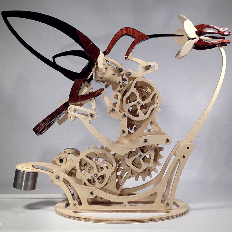 Junips | Wood Kinetic Hummingbird Sculpture