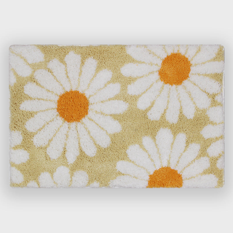 Junips | Feblilac Sweet Daisy Bath Mat, Purple Flower Carpet Bathroom