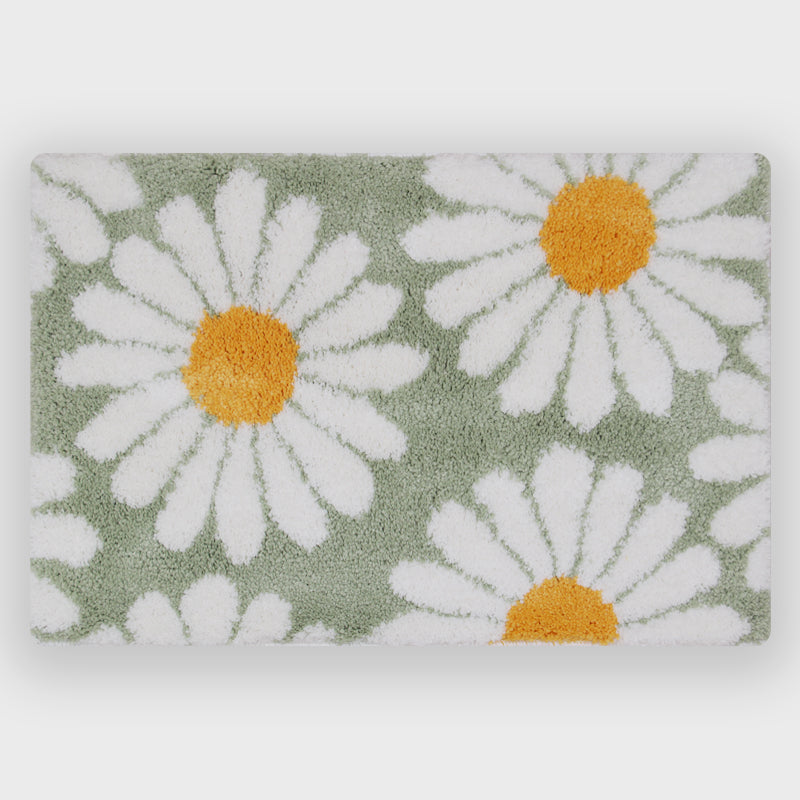 Junips | Feblilac Sweet Daisy Bath Mat, Purple Flower Carpet Bathroom