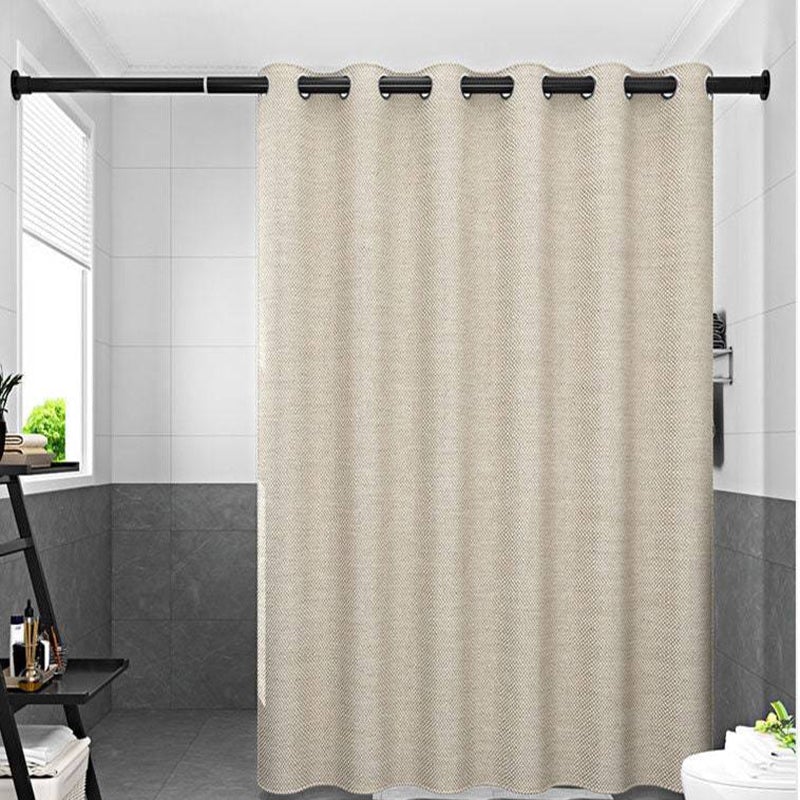 Junips | Thick Beige Linen Shower Curtain