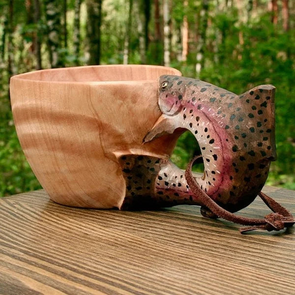Junips | Wooden Cup - WildSip - Handmade Animal Design - Adventurous Hydration