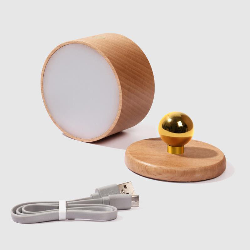 Junips | Simple wood USB rechargeable touch magnet LED night light wall sconce lamp