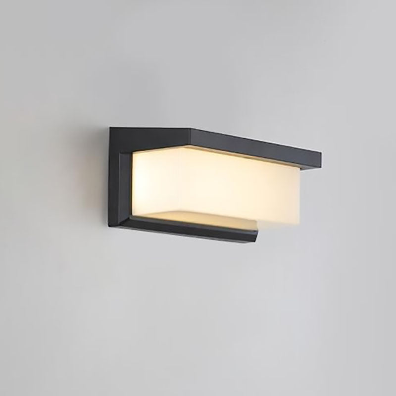 Junips | Modern Minimalist Solar Rectangle PC LED Outdoor Wall Light Lamp For Outdoor Patio