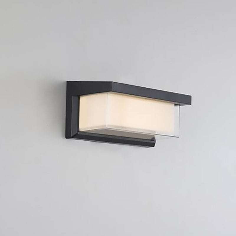 Junips | Modern Minimalist Solar Rectangle PC LED Outdoor Wall Light Lamp For Outdoor Patio