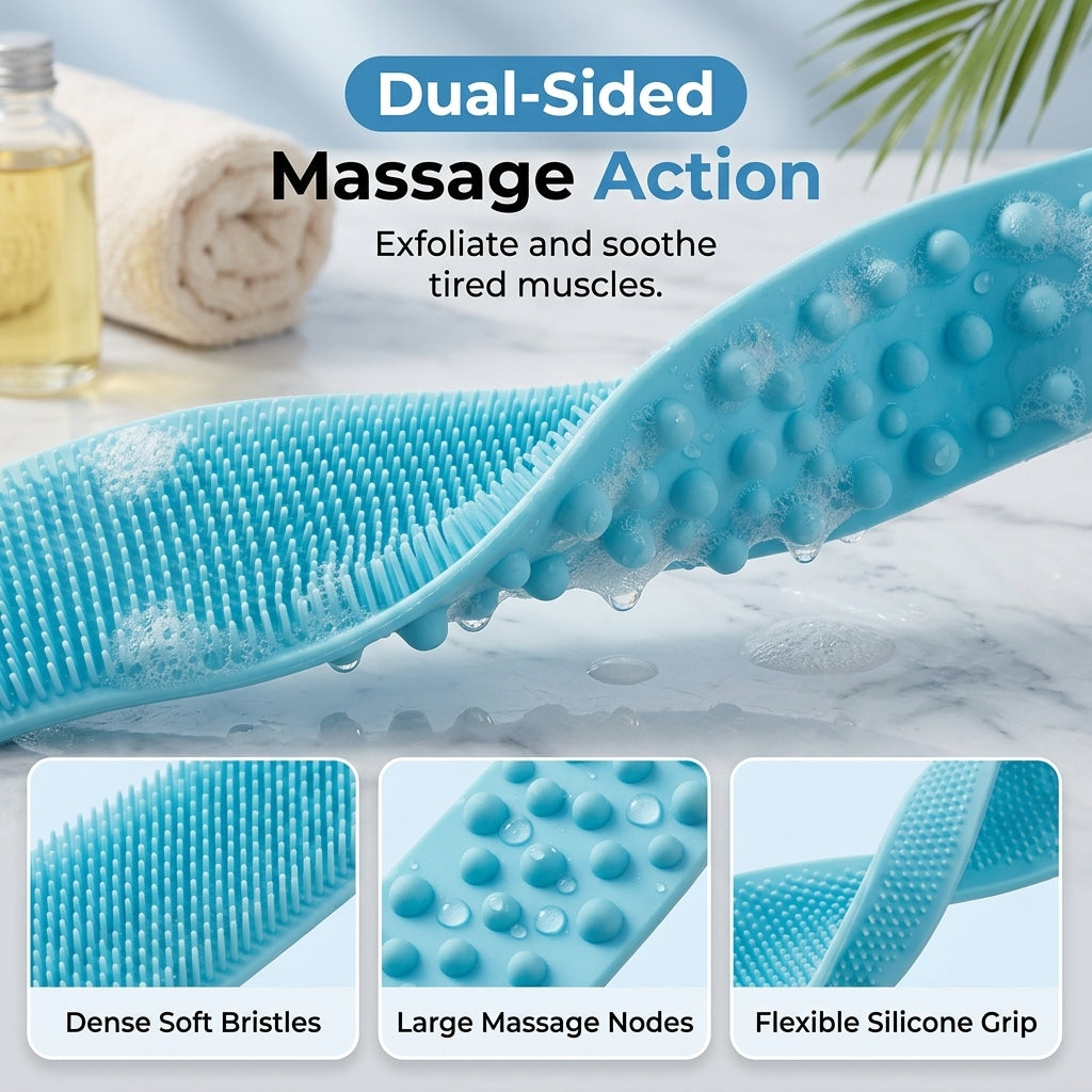 Dual-Sided Silicone Back Scrubber