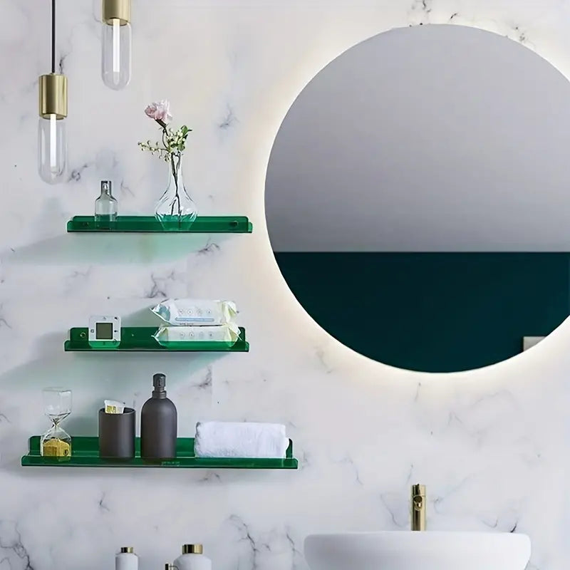 Junips | Floating Wall Shelf - Industrial Wall Shelf - Shower Shelf - Shower Board - Blue