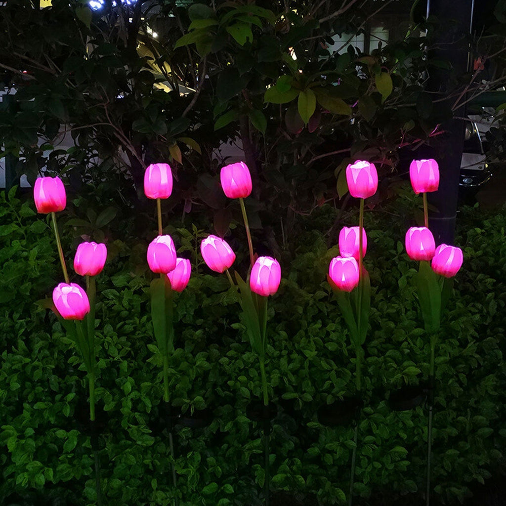 Junips | Solar Tulip Lawn Light Outdoor Garden LED Tulip Flower Light Ground Stake Landscape Light