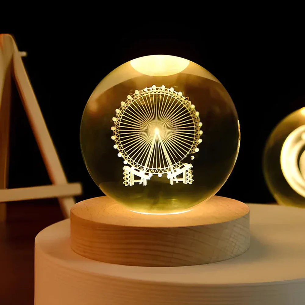Junips | LED Night Light with 3D Crystal Sphere