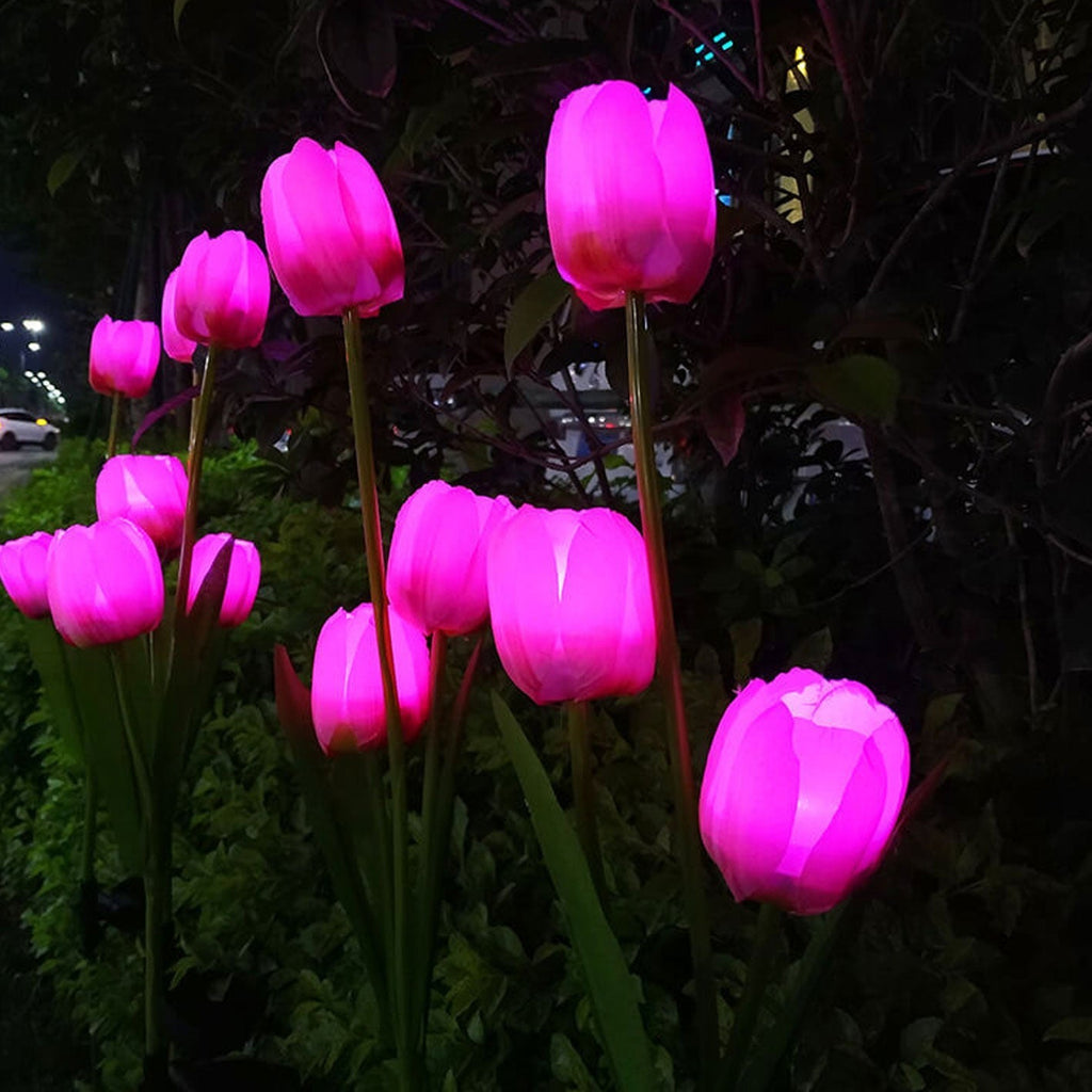 Junips | Solar Tulip Lawn Light Outdoor Garden LED Tulip Flower Light Ground Stake Landscape Light
