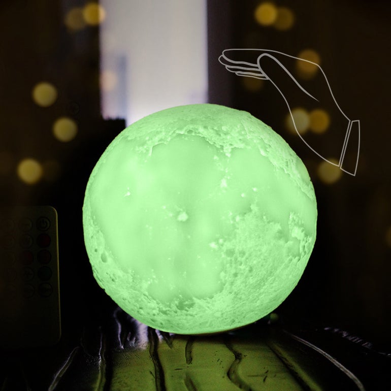 Junips | Creative Mini Rechargeable 3D Printed Moon 1-Light LED Table Lamp