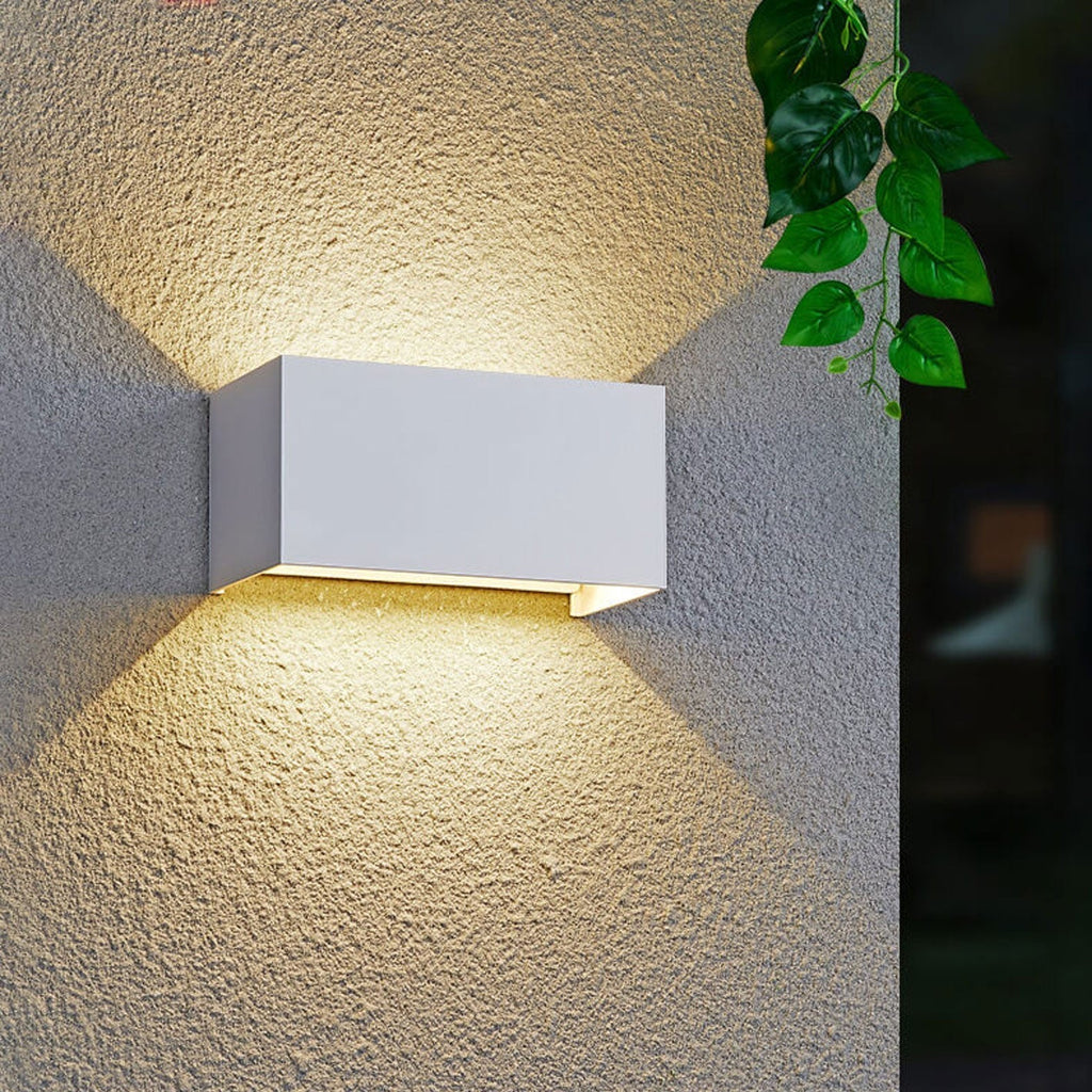 Junips | Modern waterproof rectangular LED wall light for outdoor use with up and down lighting
