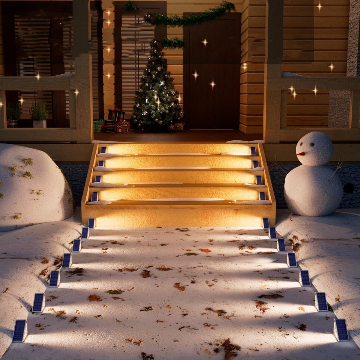 Junips | Waterproof Solar LED Stair Lighting - Outdoor Lighting for Stairs, Paths, and Terraces
