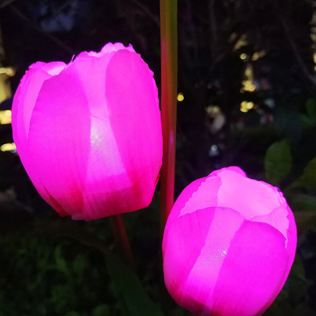 Junips | Solar Tulip Lawn Light Outdoor Garden LED Tulip Flower Light Ground Stake Landscape Light