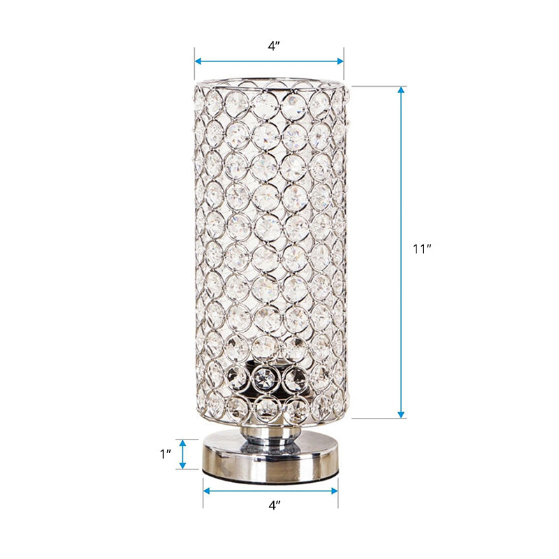 Junips | Crystal Table Lamp - Modern Night Light with Chrome Finish