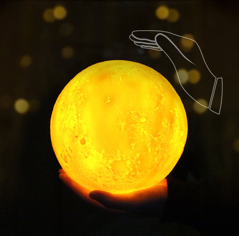 Junips | Creative Mini Rechargeable 3D Printed Moon 1-Light LED Table Lamp