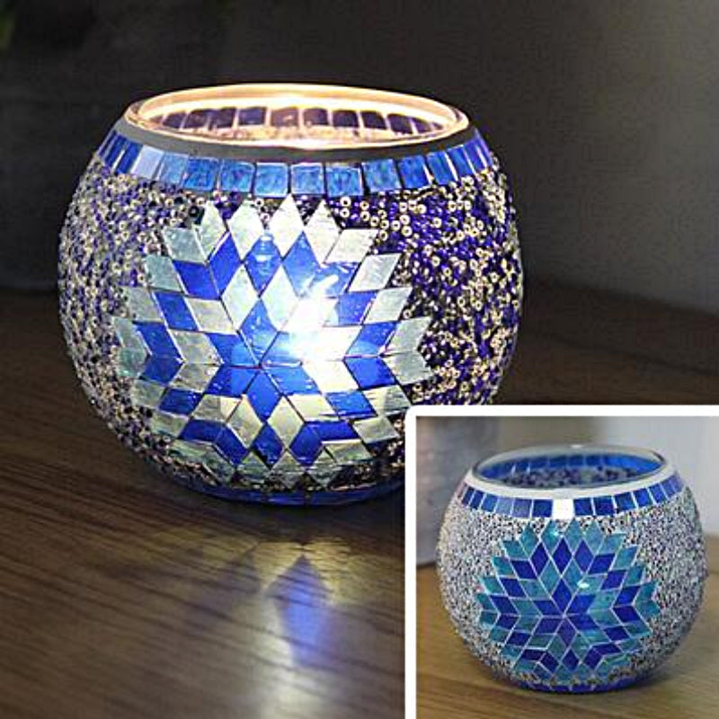 Junips | European Retro Glass Mosaic Tealight Holder