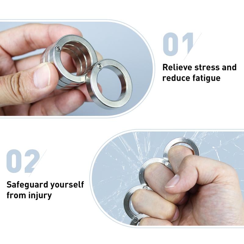 Junips | Folding Four-Finger Trigger Ring | Zinc Alloy Kinetic Tactile Module | Multi-Jointed Stress Relief Hardware | Compact EDC Folding Mechanical Ring