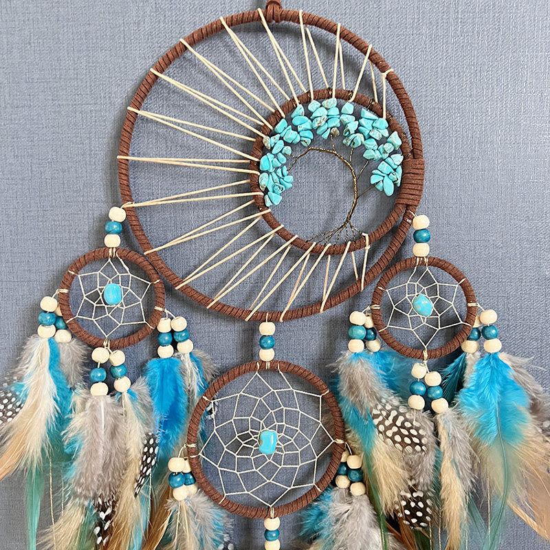Junips | Turquoise Tree of Life Feather Dreamcatcher