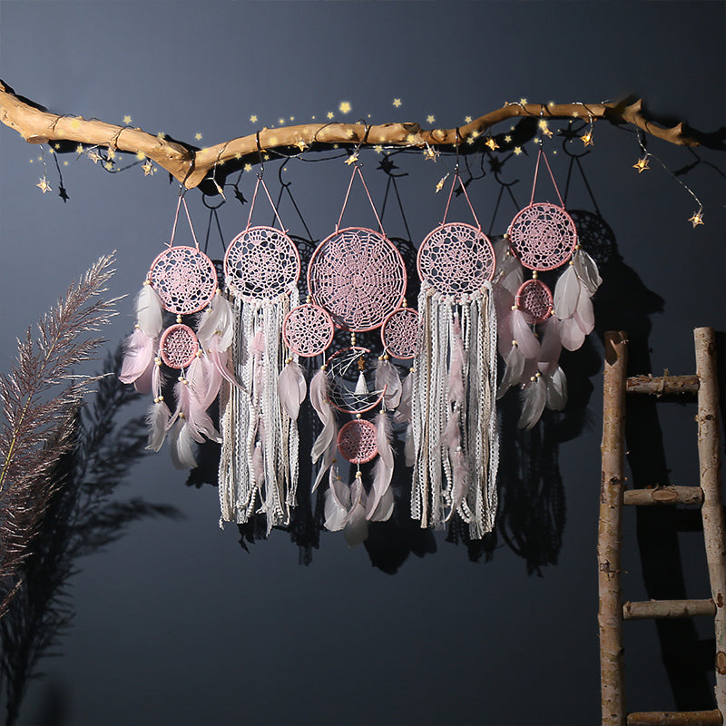 Junips | Dream catcher moon and stars hang over the bed (5 pieces)