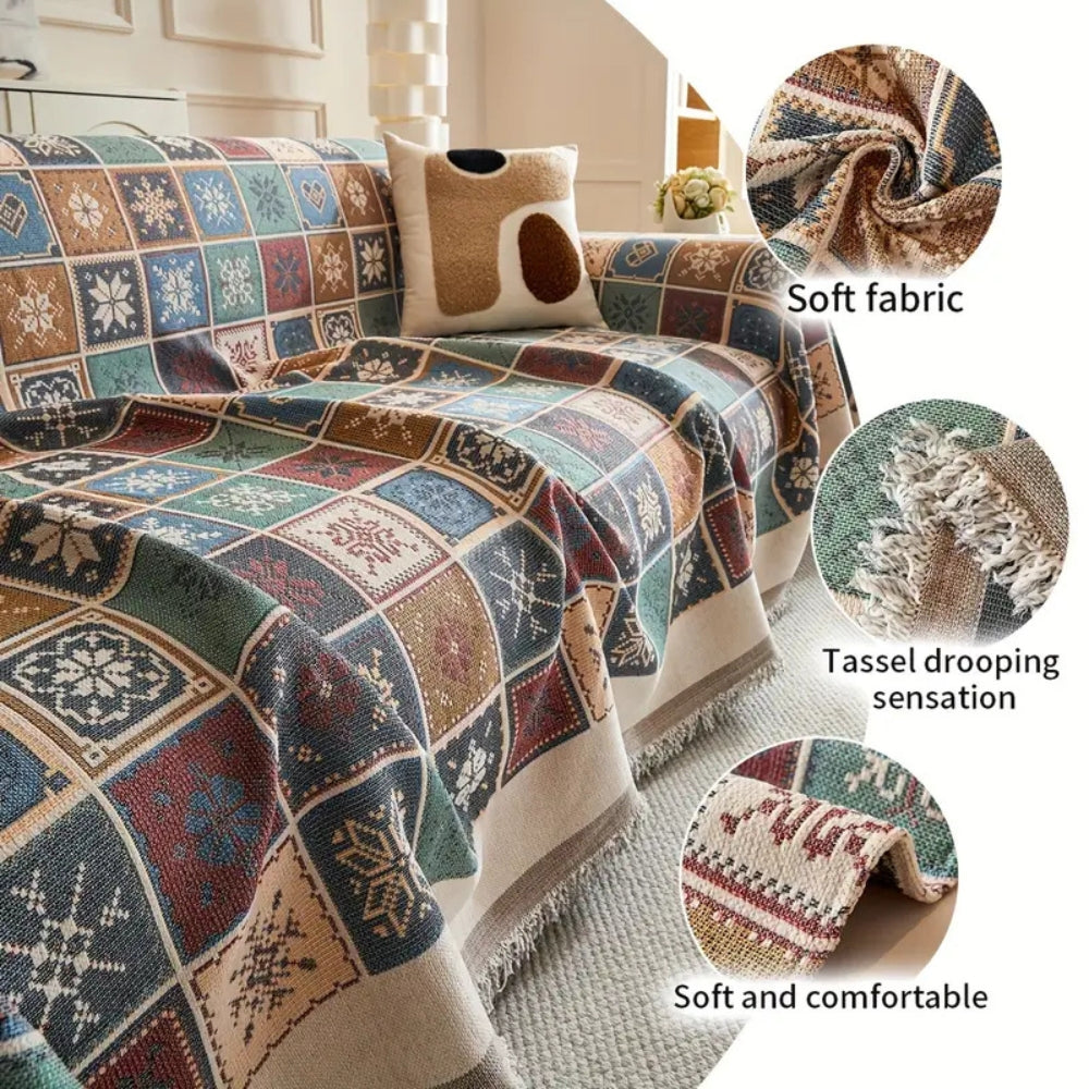 Junips | Geneva Boho Knitted Sofa Cover
