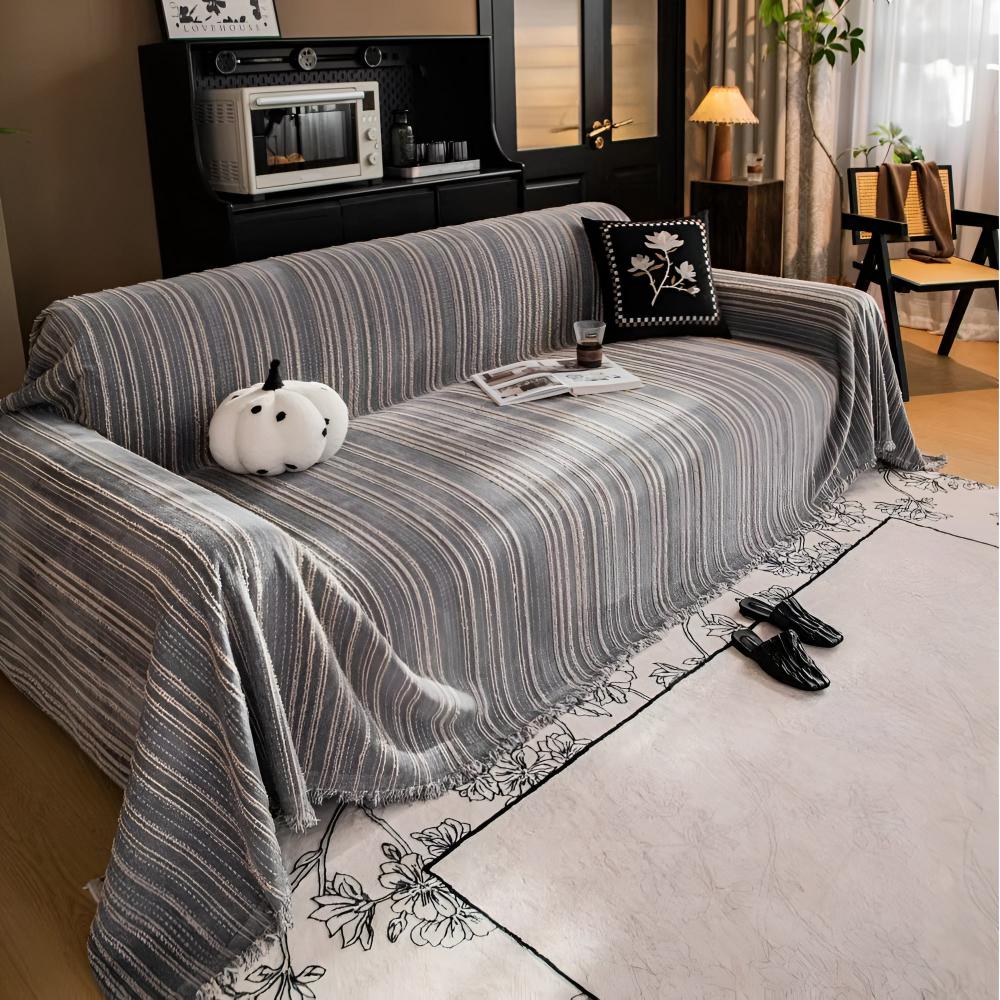Junips | Regal Stripes Chenille Sofa Cover