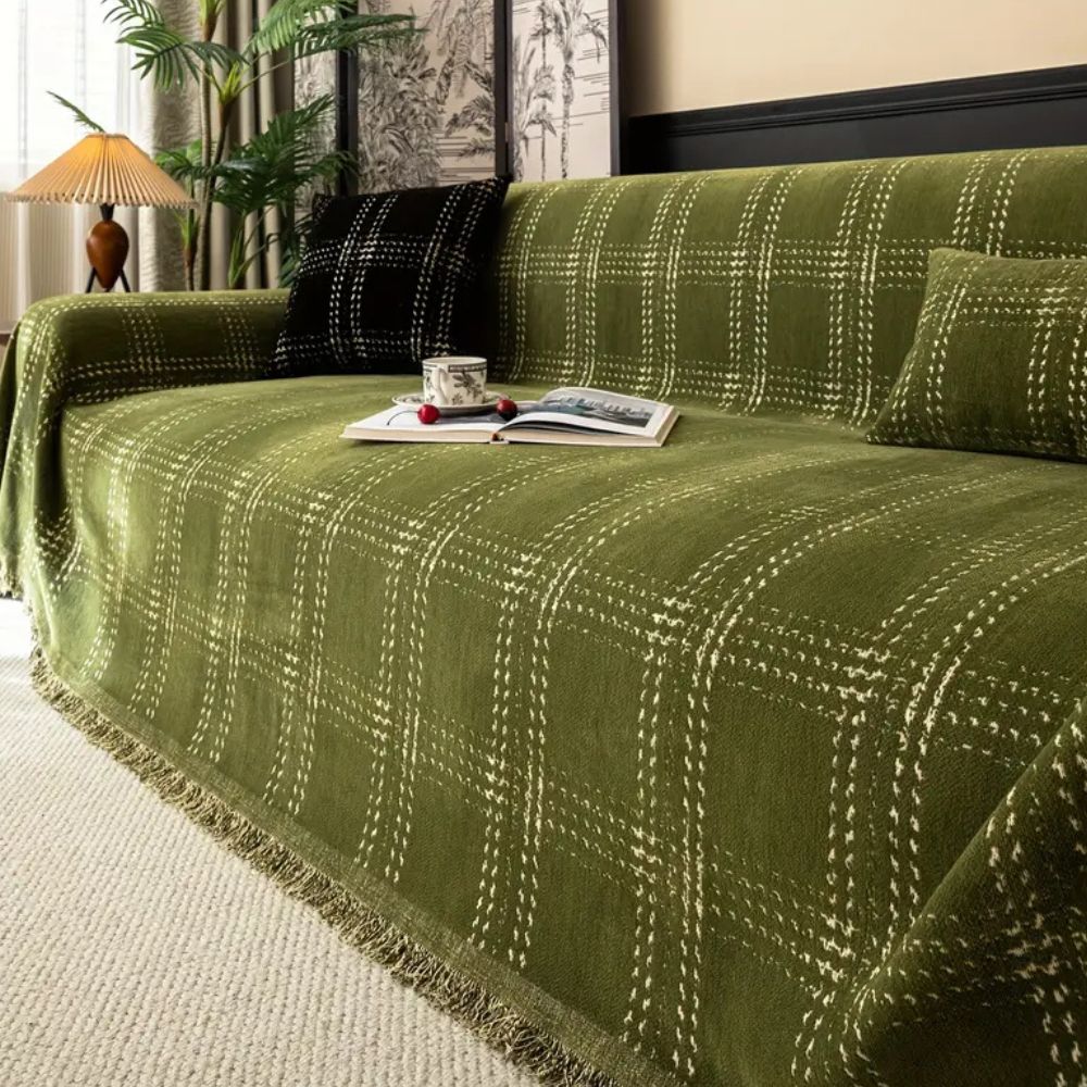 Junips | Chesterfield Plaid Sofa Cover