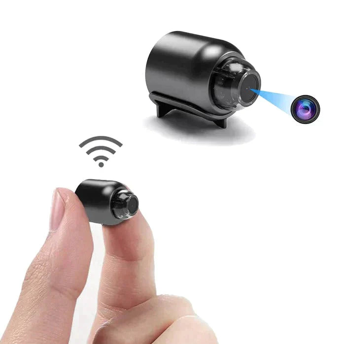 Junips | 2-Pack Mini WiFi Security Camera | 1080P HD, 140° Wide-Angle, Night Vision, Motion Detection (32GB SD Included)