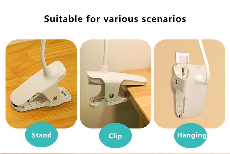 Junips | Simple LED Clip Desk Lamp Rechargeable Eye Protection Night Light