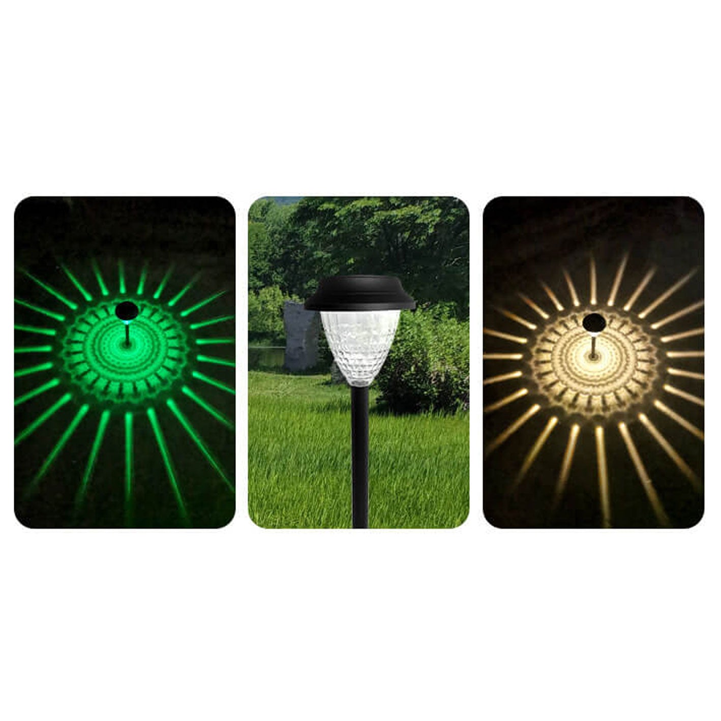 Junips | Solar waterproof circular divergent light shadow design LED outdoor garden decorative light