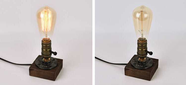Junips | Vintage Industrial Iron Light Bulb 1-Light Table Lamp