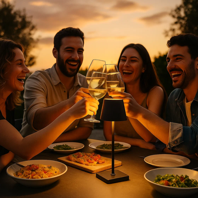 Junips | Luminara™ | Modern Rechargeable LED Wireless Table Lamp | Portable Lighting for Home, Office & Outdoor Use