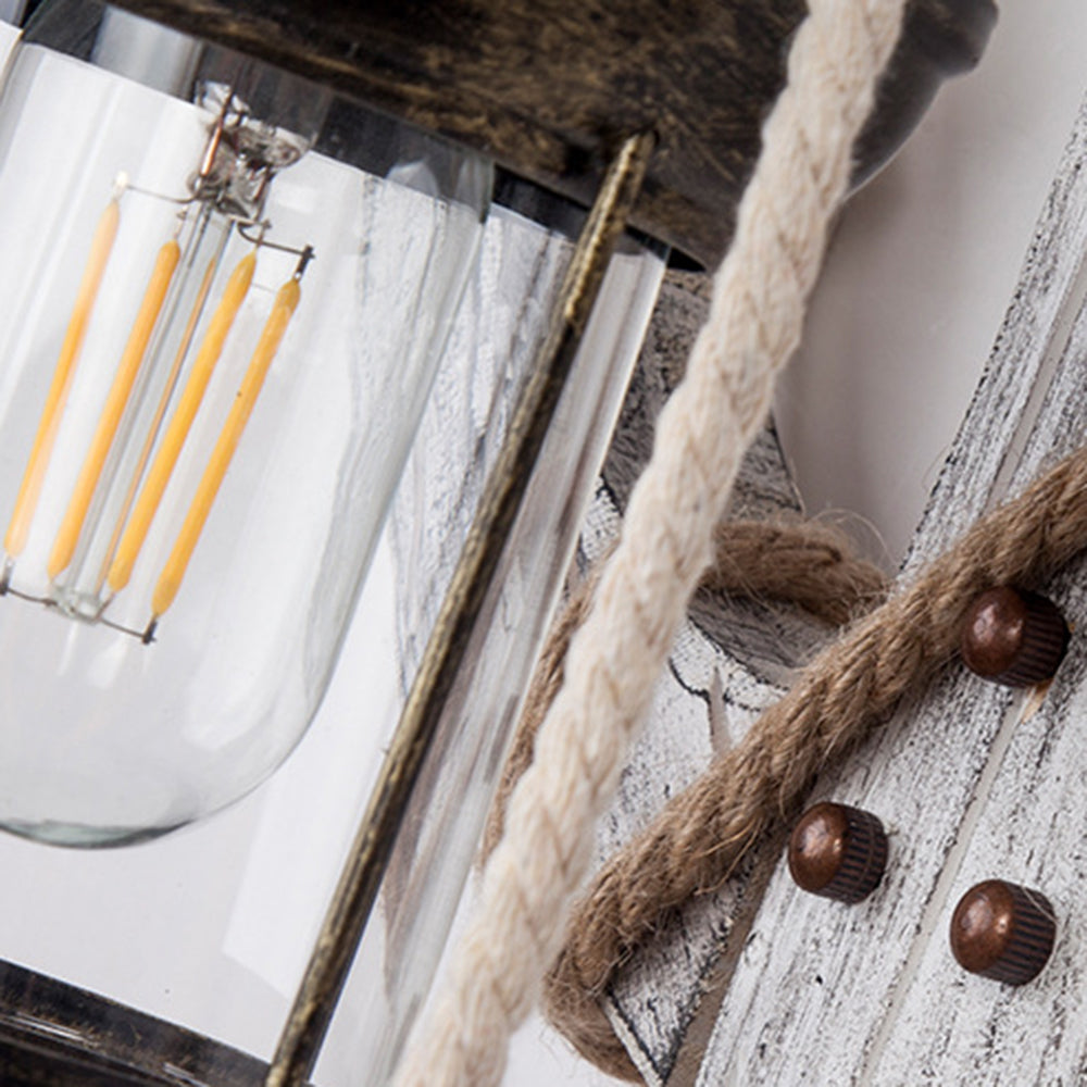 Junips | Vintage Anchor LED Wall Light - Industrial Metal & Wood for Dining Room/Living Room