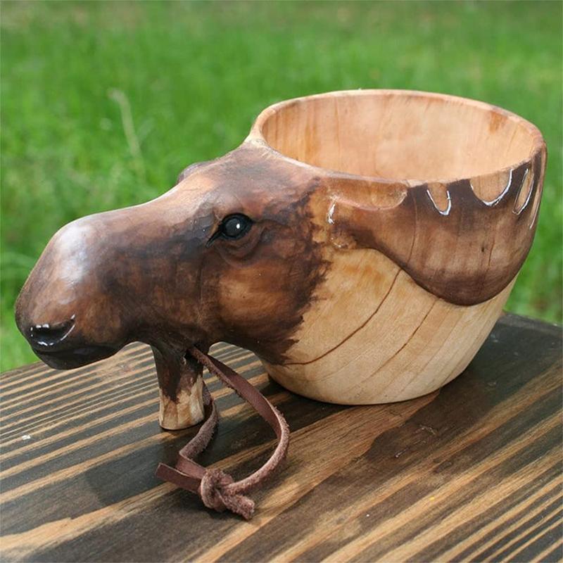 Junips | Hand-carved Animal Head Wooden Cup