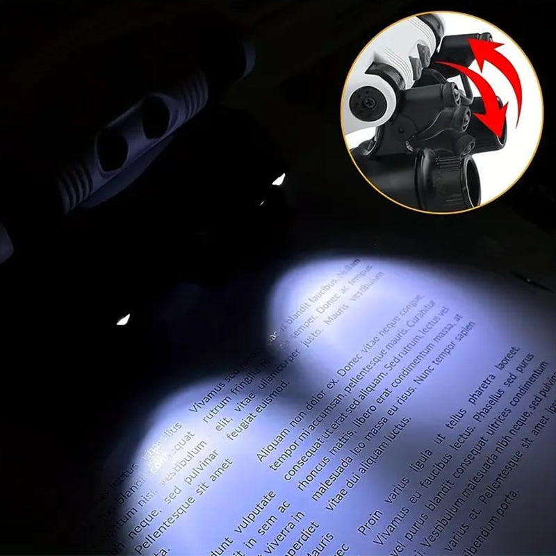 Junips | Magnifying Glasses with Dual LED Illumination | 8x, 15x, & 23x Combined Magnification | High-Definition Acrylic Optics | 180° Rotatable Lens System | Adjustable 5mm Lateral Alignment & Retractable Arms